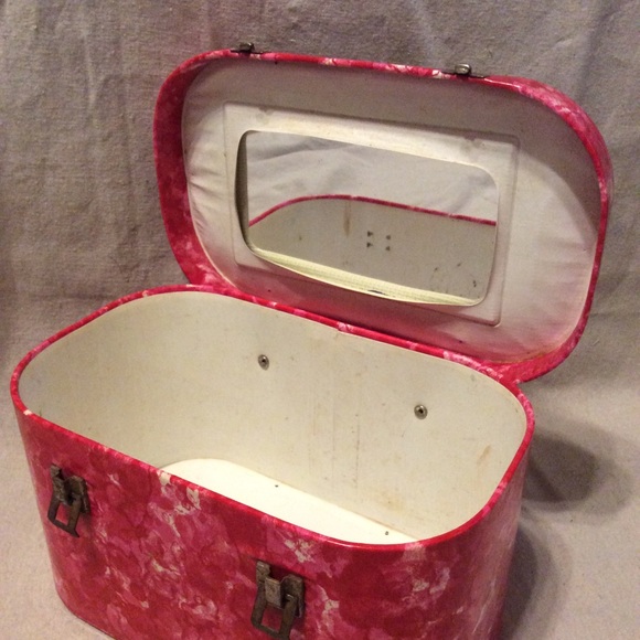 VTG MID CENTURY SPLATTER VINYL MAKE UP TRAIN CASE - Picture 6 of 7